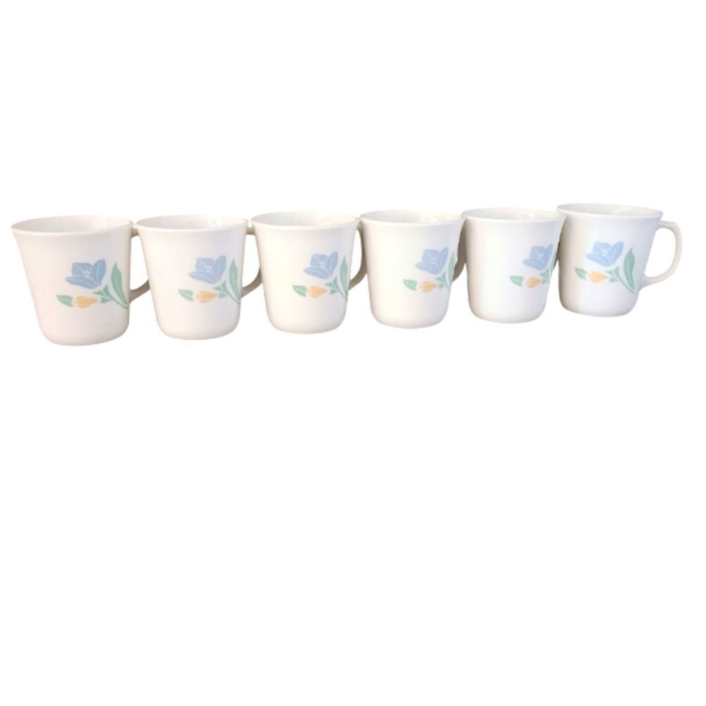 vintage 1980s corning USA friendship floral mugs corelle set of 6 corningware